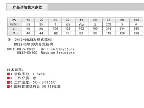 噴泉閥門參數