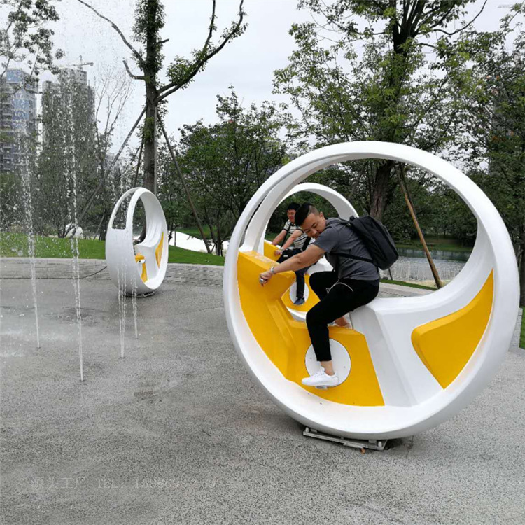 曲阜自行車互動噴泉